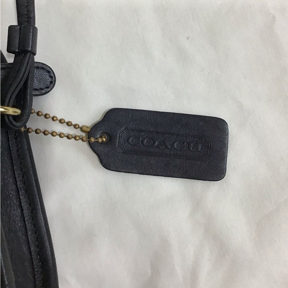 Vintage Black Coach Abbie 9017 Crossbody Zip Bag Leather Mini Crossbody Bag - Picture 6 of 14